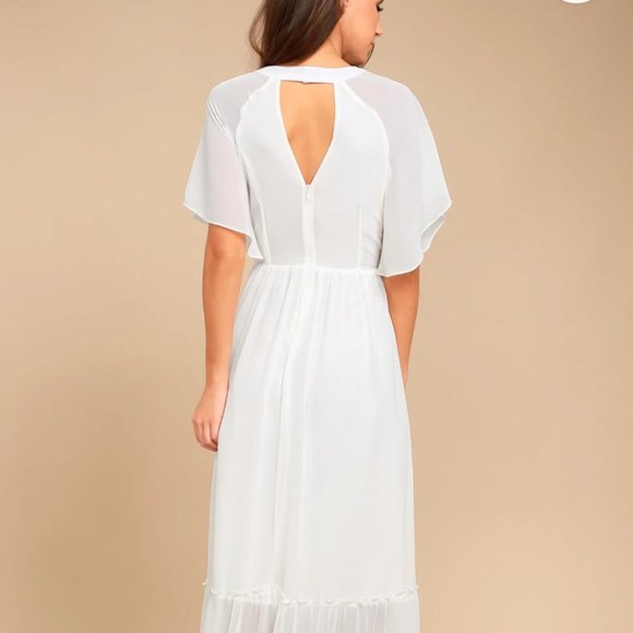Adelyn Rae Chandra White Embroidered Maxi Dress, Size Small - Picture 6 of 16